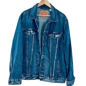Levi Denim Trucker Jacket Button Down Front - Men's Size XL